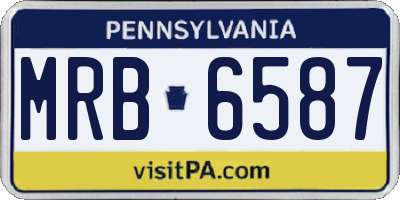 PA license plate MRB6587