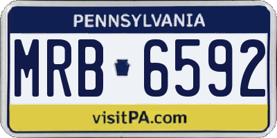 PA license plate MRB6592
