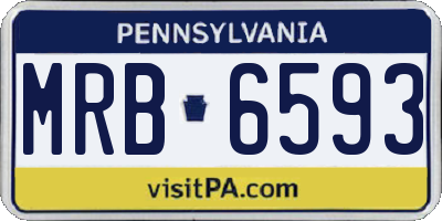 PA license plate MRB6593