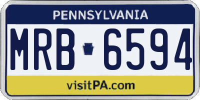 PA license plate MRB6594