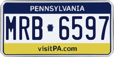 PA license plate MRB6597