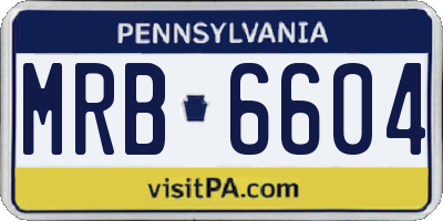 PA license plate MRB6604