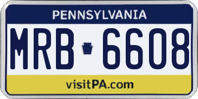 PA license plate MRB6608