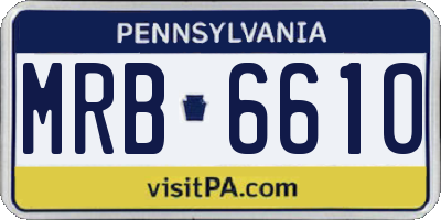 PA license plate MRB6610