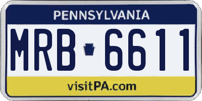 PA license plate MRB6611