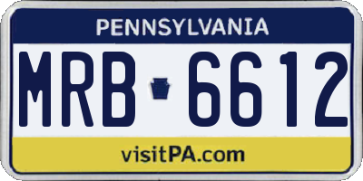 PA license plate MRB6612