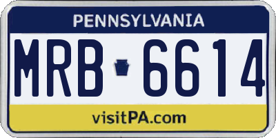 PA license plate MRB6614