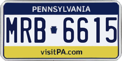 PA license plate MRB6615