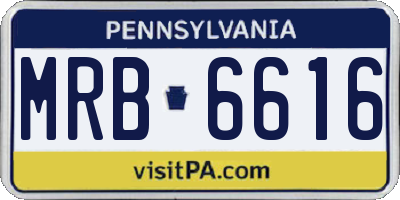 PA license plate MRB6616