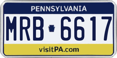 PA license plate MRB6617