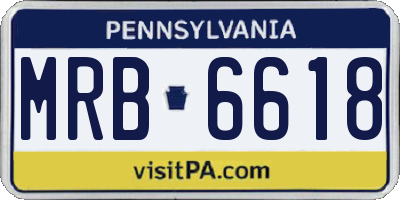 PA license plate MRB6618