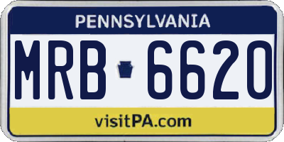 PA license plate MRB6620