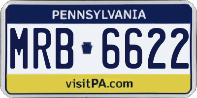 PA license plate MRB6622