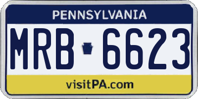 PA license plate MRB6623