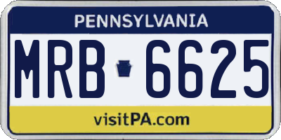 PA license plate MRB6625