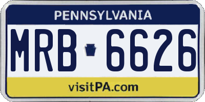 PA license plate MRB6626