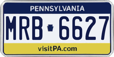 PA license plate MRB6627