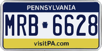 PA license plate MRB6628