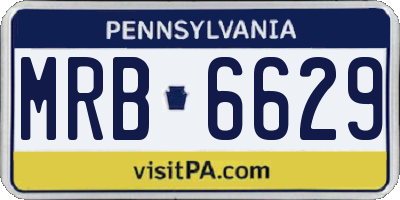 PA license plate MRB6629