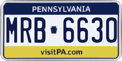 PA license plate MRB6630
