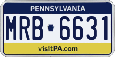 PA license plate MRB6631