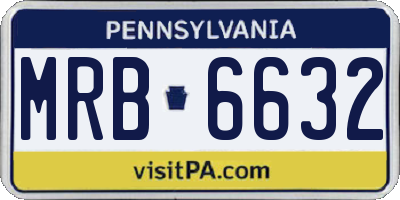 PA license plate MRB6632