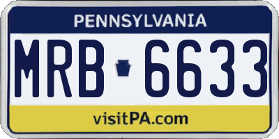 PA license plate MRB6633