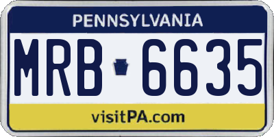 PA license plate MRB6635