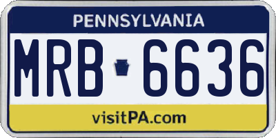 PA license plate MRB6636