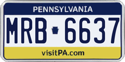 PA license plate MRB6637