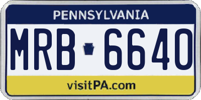 PA license plate MRB6640