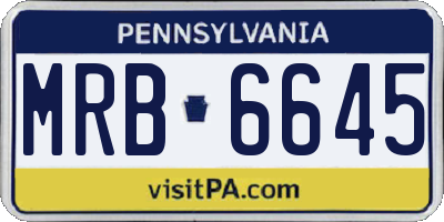 PA license plate MRB6645