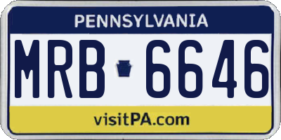PA license plate MRB6646