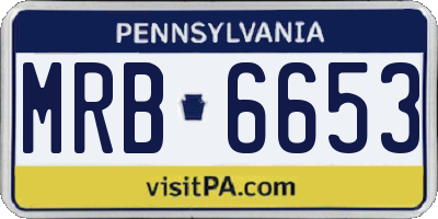 PA license plate MRB6653