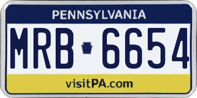 PA license plate MRB6654