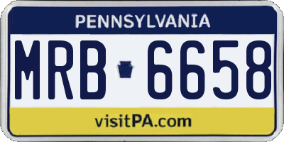 PA license plate MRB6658