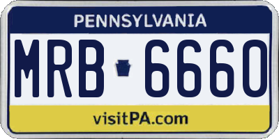 PA license plate MRB6660