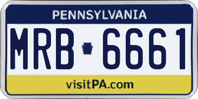 PA license plate MRB6661