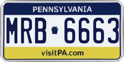 PA license plate MRB6663