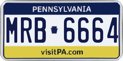 PA license plate MRB6664