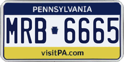 PA license plate MRB6665