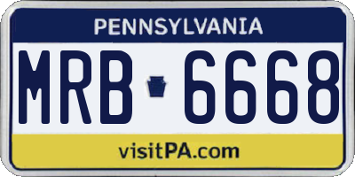 PA license plate MRB6668
