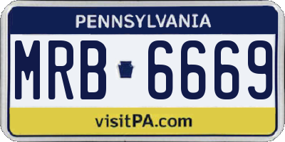 PA license plate MRB6669
