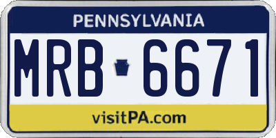 PA license plate MRB6671