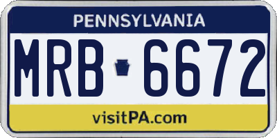 PA license plate MRB6672