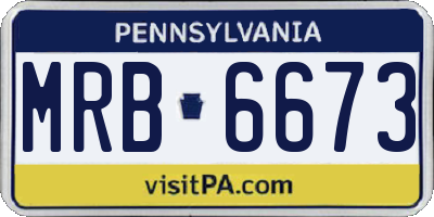 PA license plate MRB6673