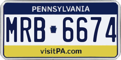 PA license plate MRB6674