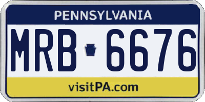 PA license plate MRB6676