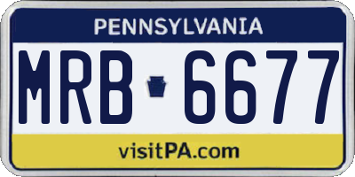 PA license plate MRB6677