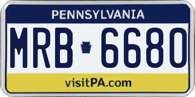 PA license plate MRB6680